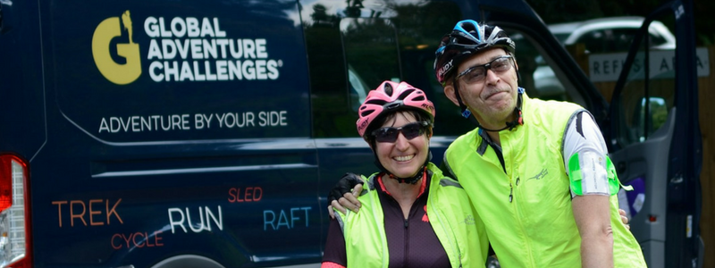 Man and Woman after completing a Cycle Challenge